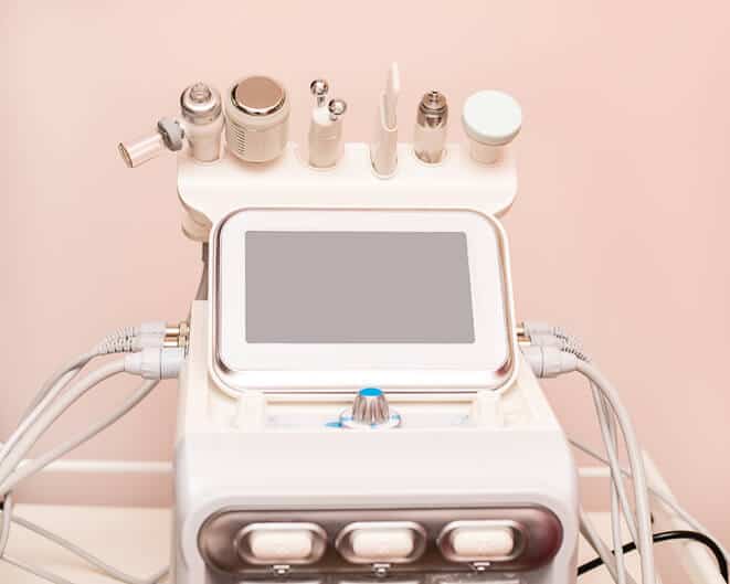 Hydradermabrasion machine that is used to perform facial treatments